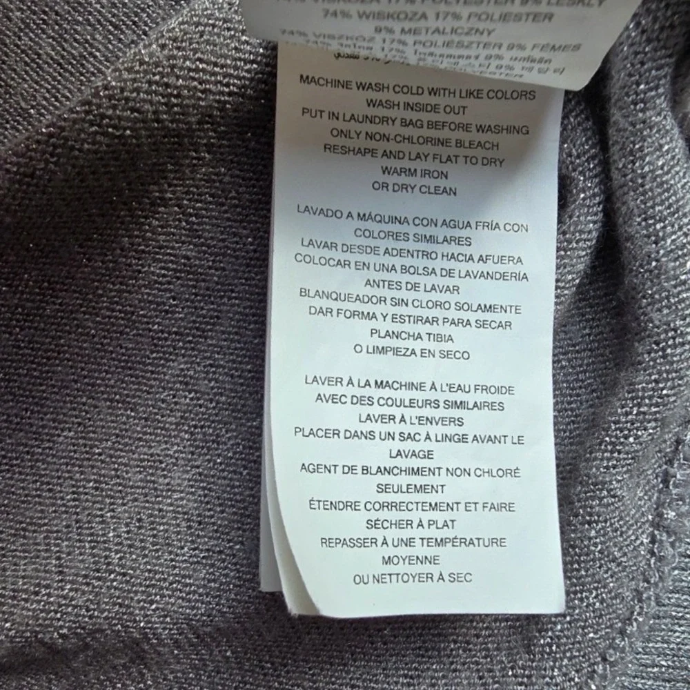 MICHAEL‎ KORS Silver Metallic Cutout Cold Shoulder Long Sleeve Top XL